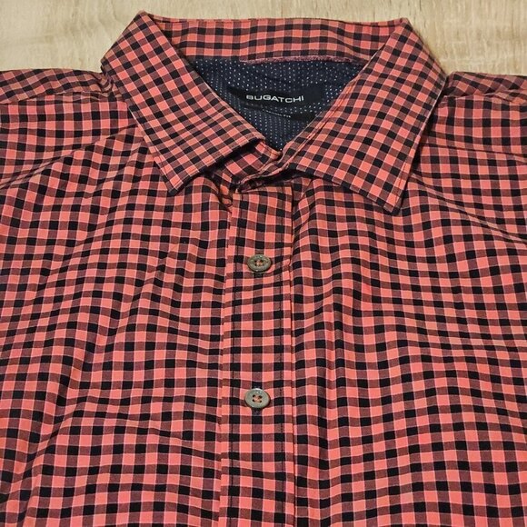 Bugatchi Classic Fit Long Sleeve Button Up Shirt Mens XXL Blue Plaid Cotton - Picture 1 of 6